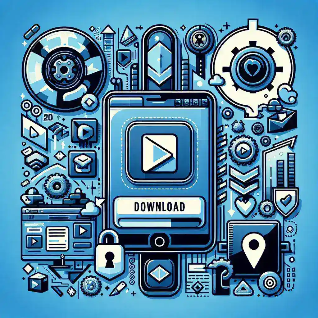 "Ilustração explicativa sobre como baixar vídeos do YouTube com diversos métodos seguros, destacando as etapas principais do guia completo de 2024."